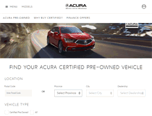 Tablet Screenshot of cuv.acura.ca